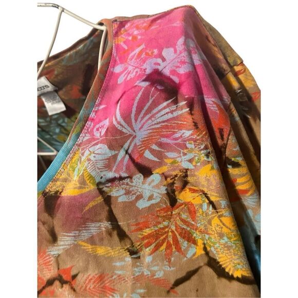 Chicos multicolored V-neck Pullover Top L/S Shirt Women Soft Pullover top, plus - Picture 3 of 9